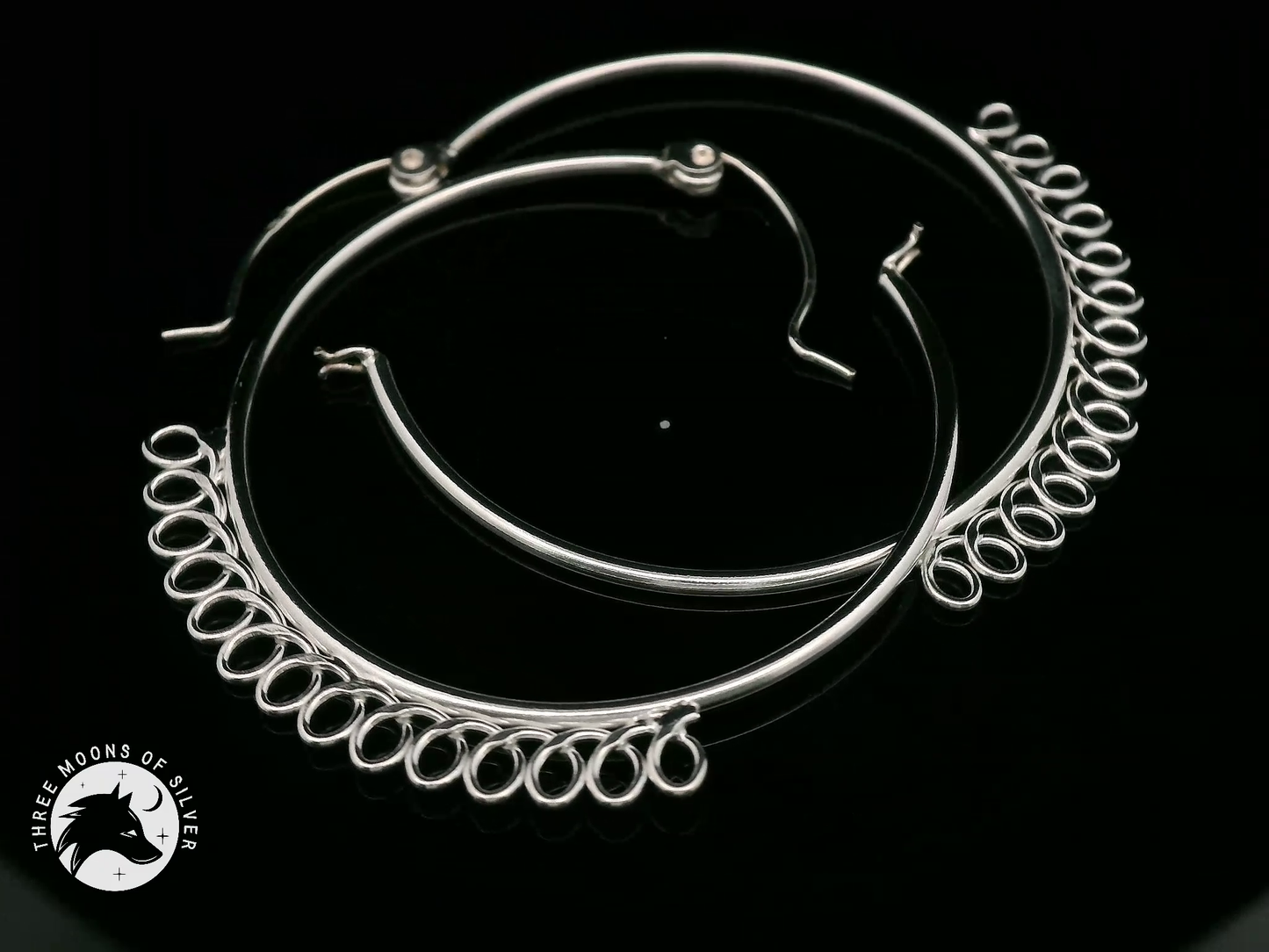 Elegant Silver Hoop Earrings 35mm