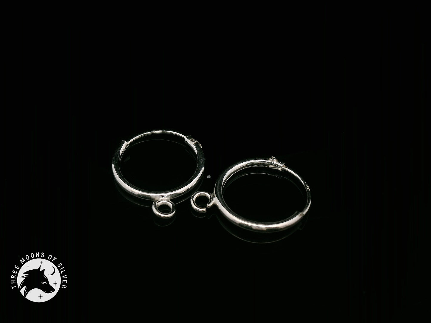 Elegant Silver Hoop Earrings 14mm