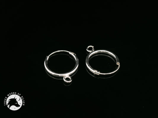 Elegant Silver Hoop Earrings 14mm