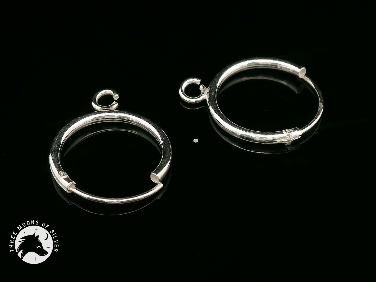 Elegant Silver Hoop Earrings 14mm
