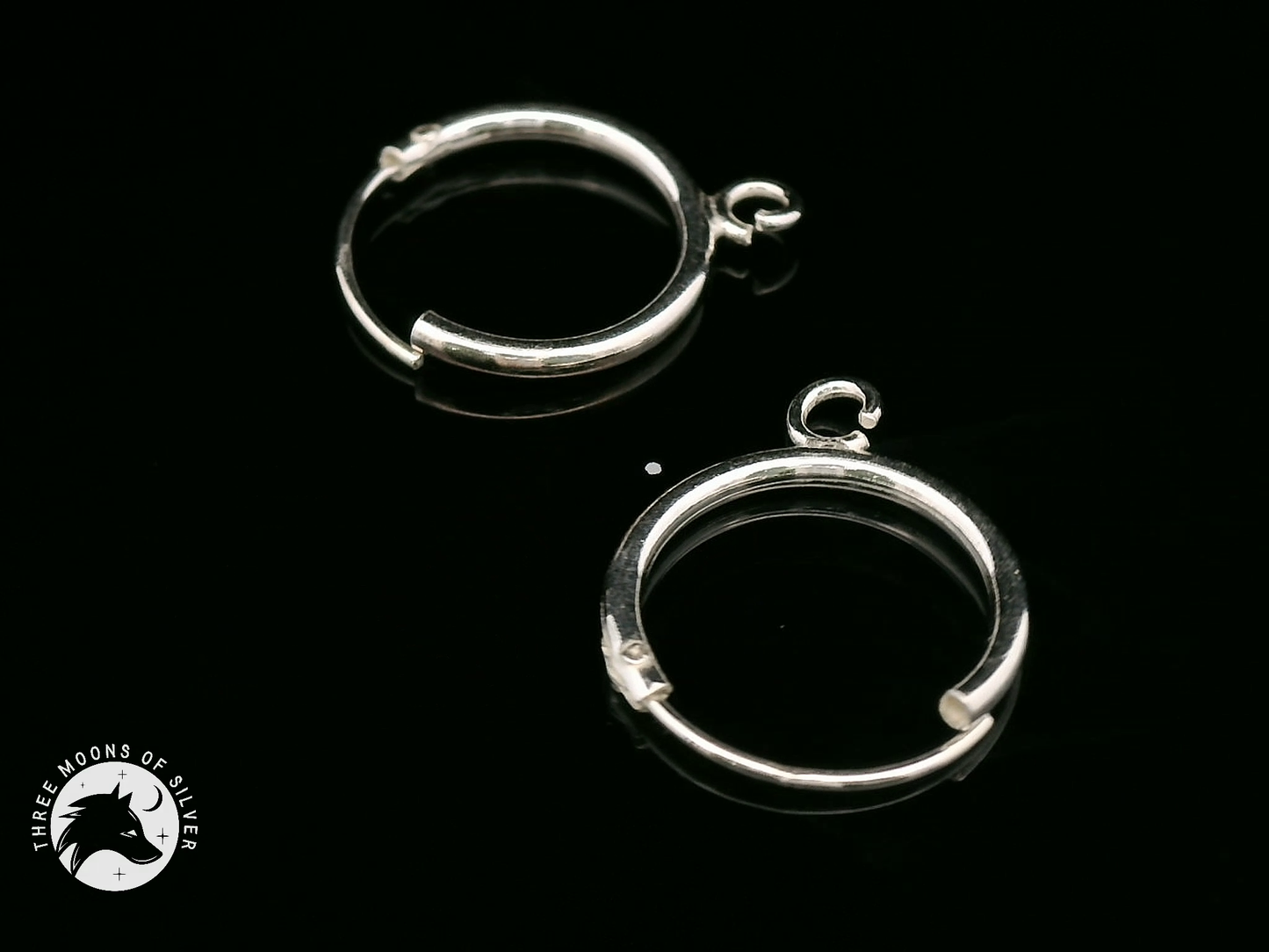 Elegant Silver Hoop Earrings 14mm