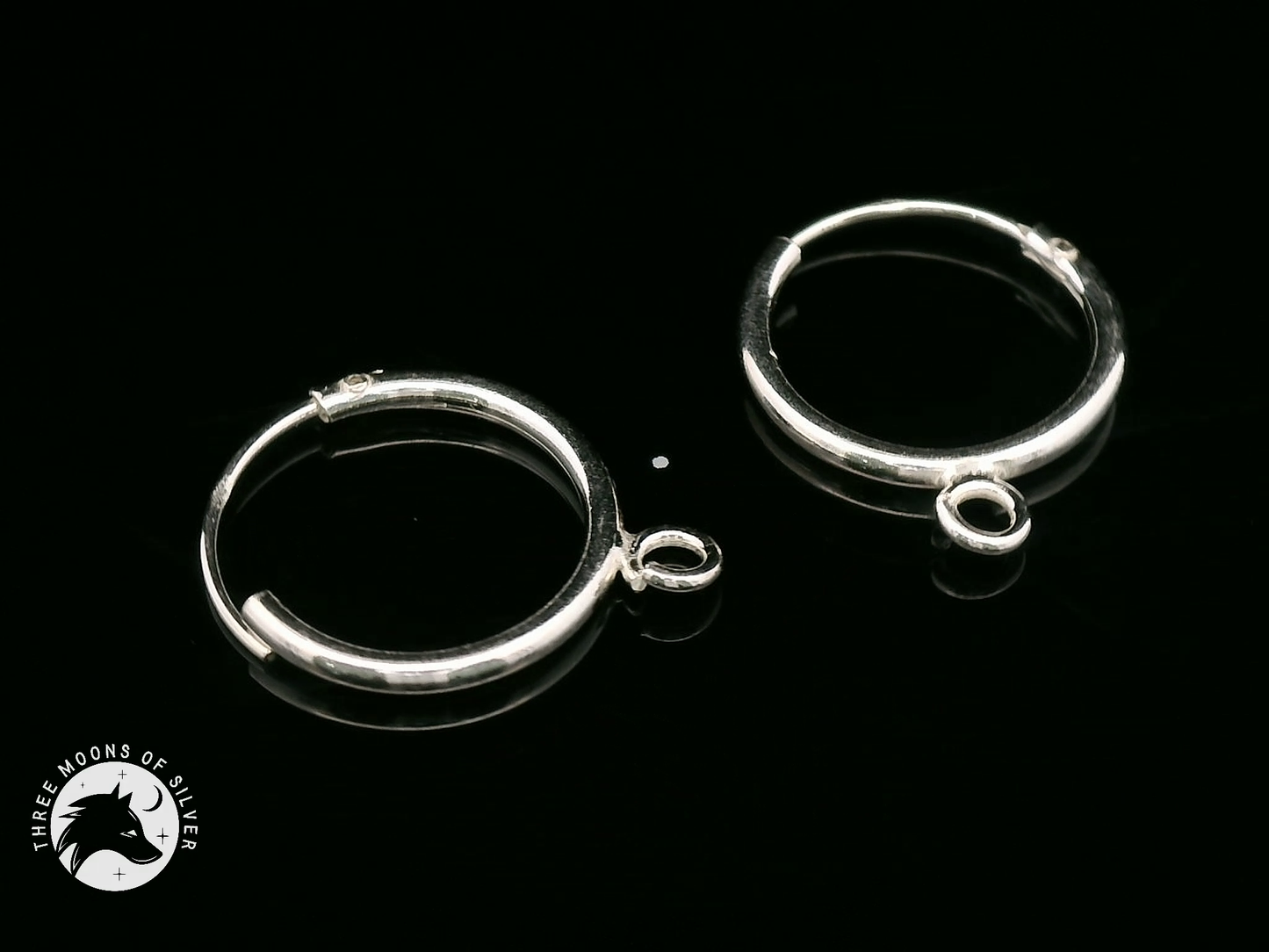 Elegant Silver Hoop Earrings 14mm