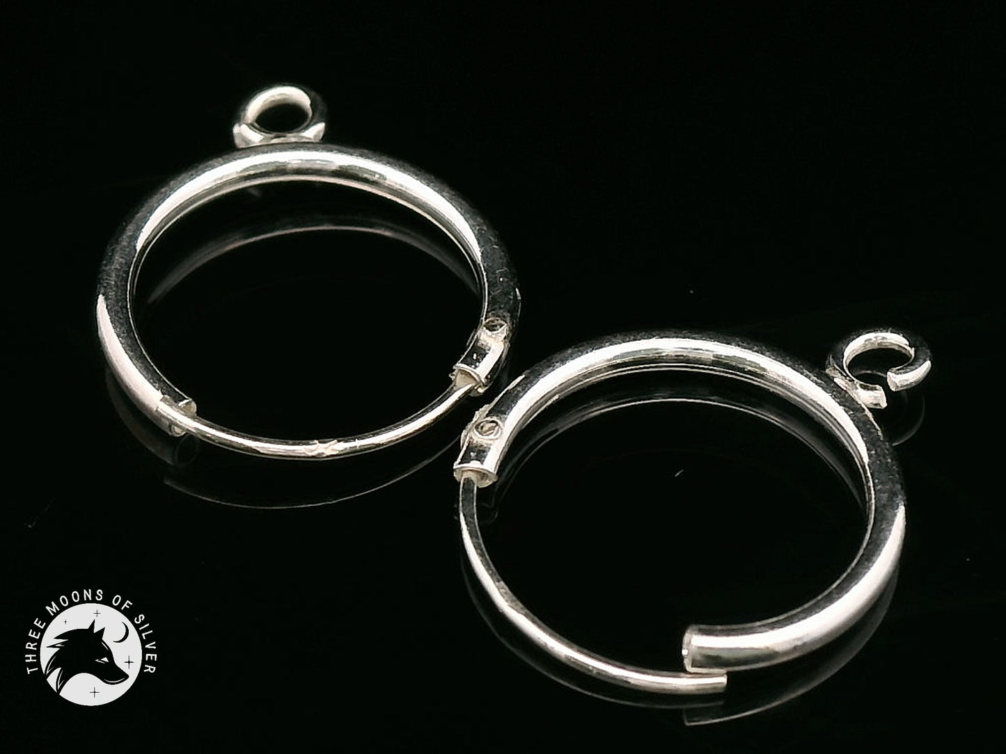 Elegant Silver Hoop Earrings 14mm