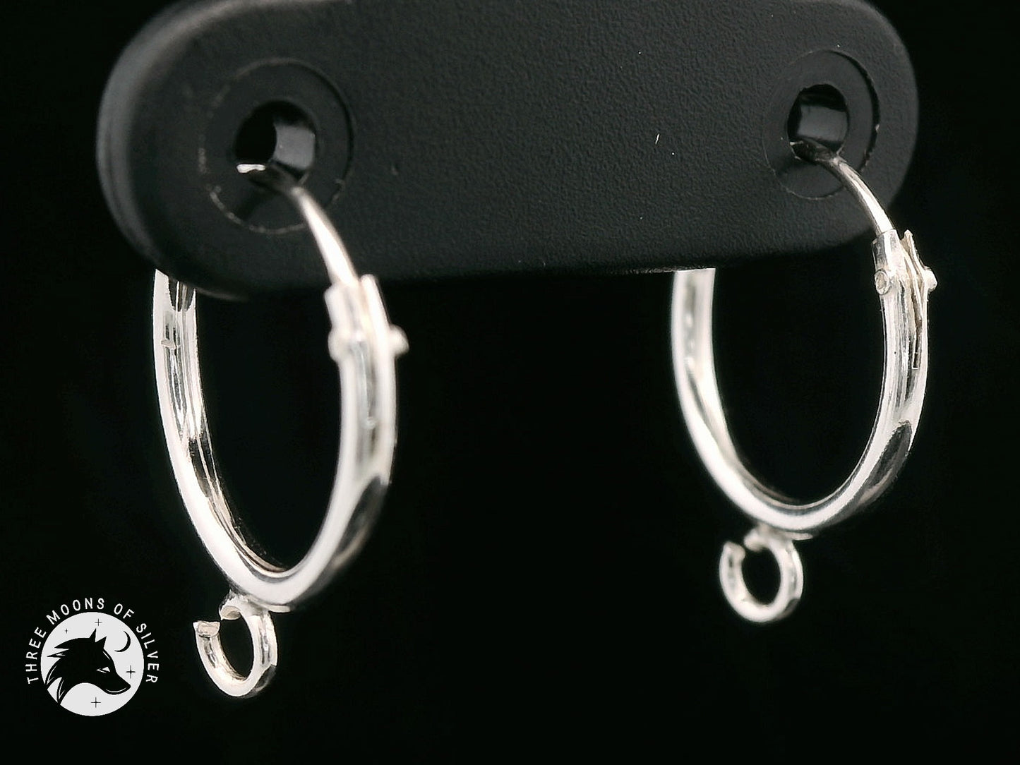 Elegant Silver Hoop Earrings 14mm