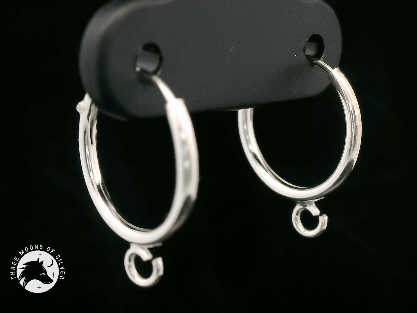 Elegant Silver Hoop Earrings 14mm