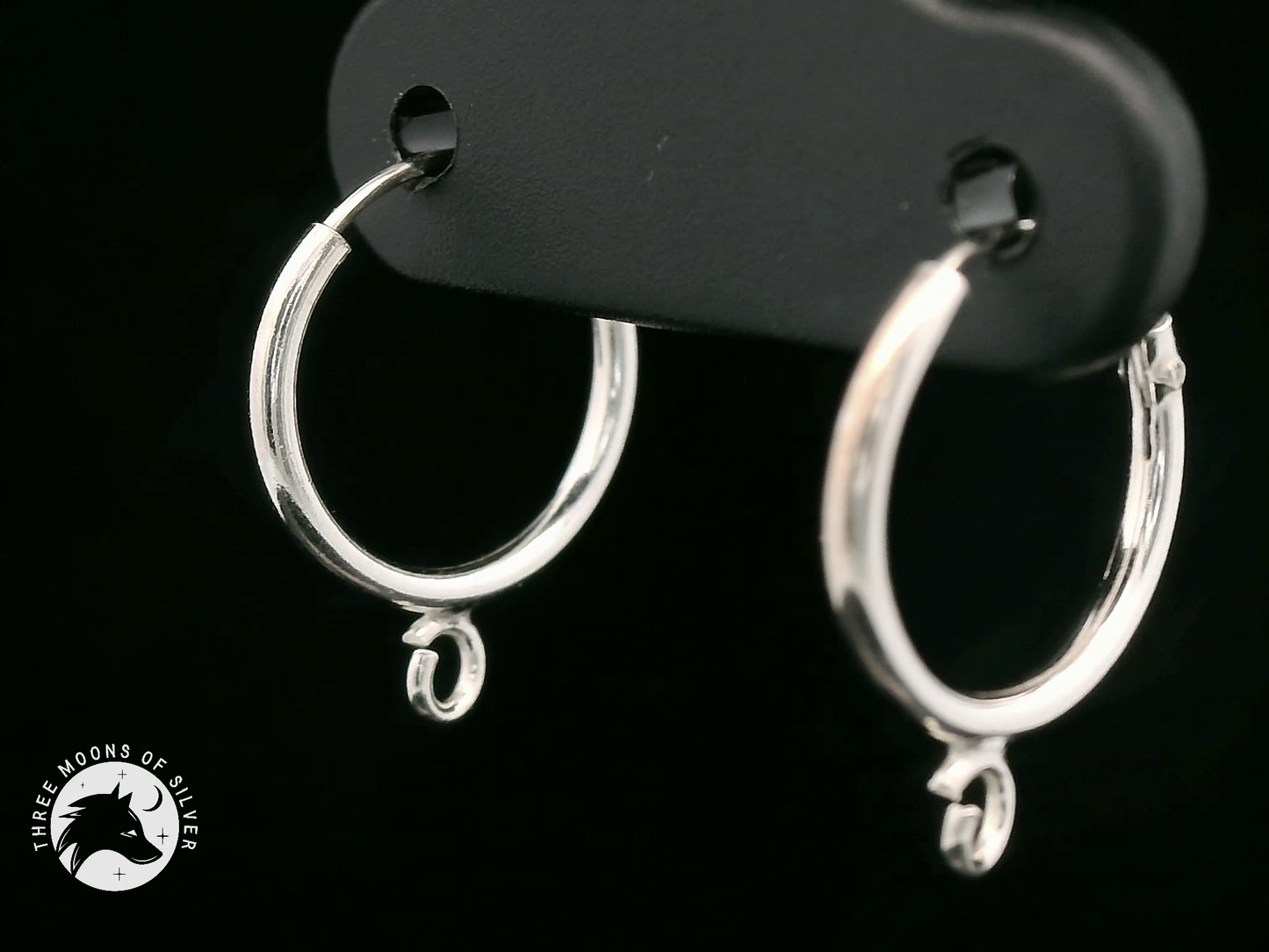 Elegant Silver Hoop Earrings 14mm