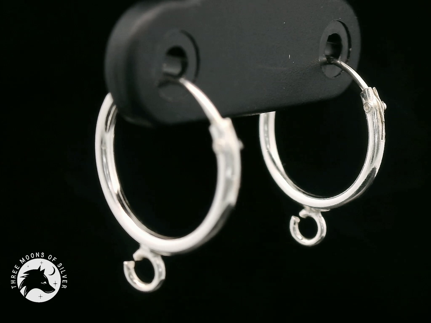 Elegant Silver Hoop Earrings 14mm