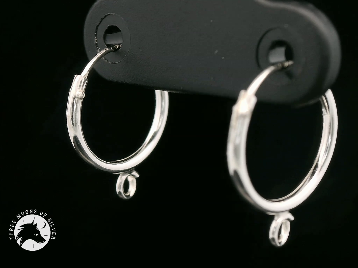 Elegant Silver Hoop Earrings 14mm