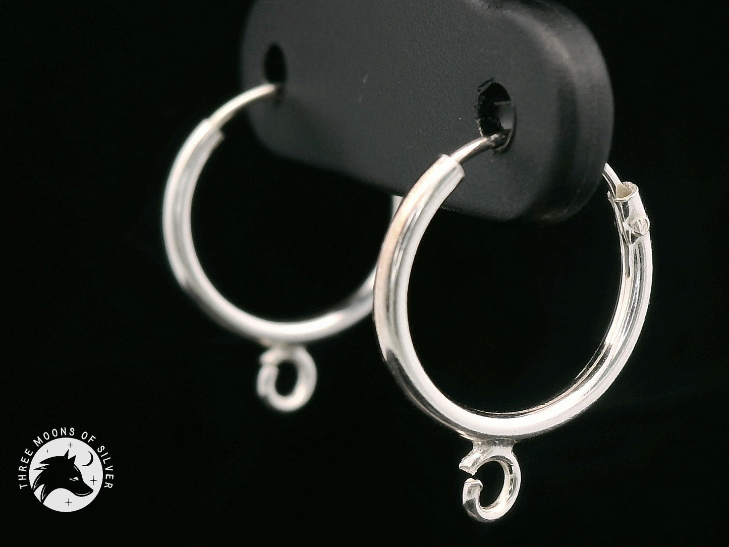 Elegant Silver Hoop Earrings 14mm