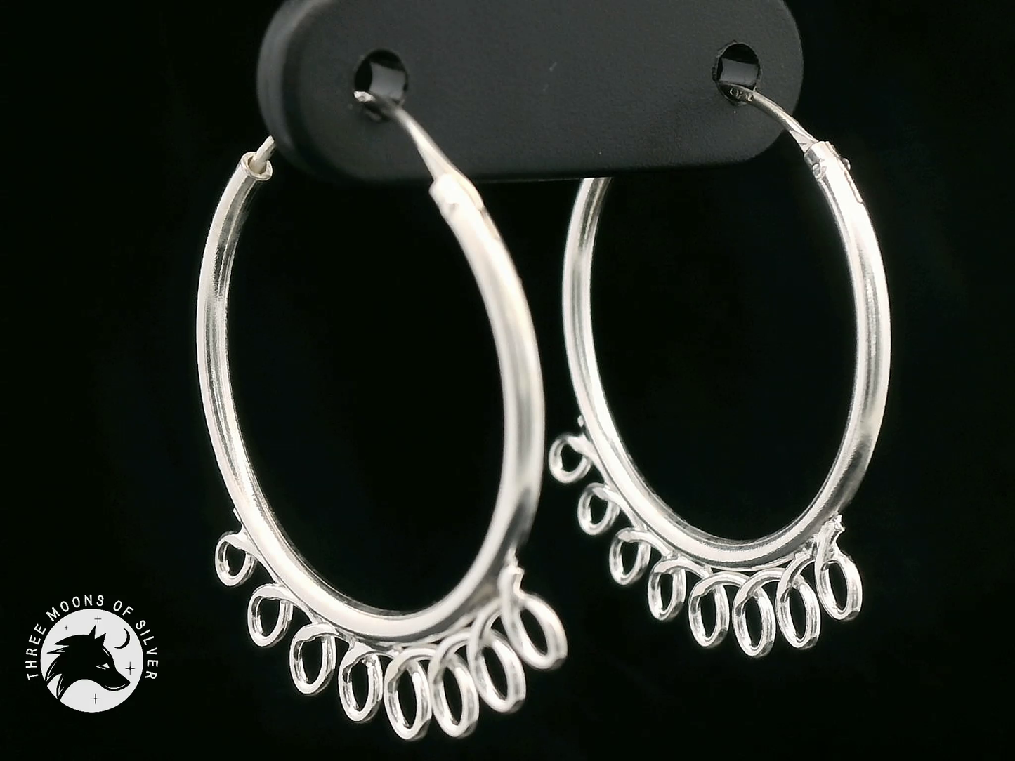 Elegant Silver Hoop Earrings 20mm