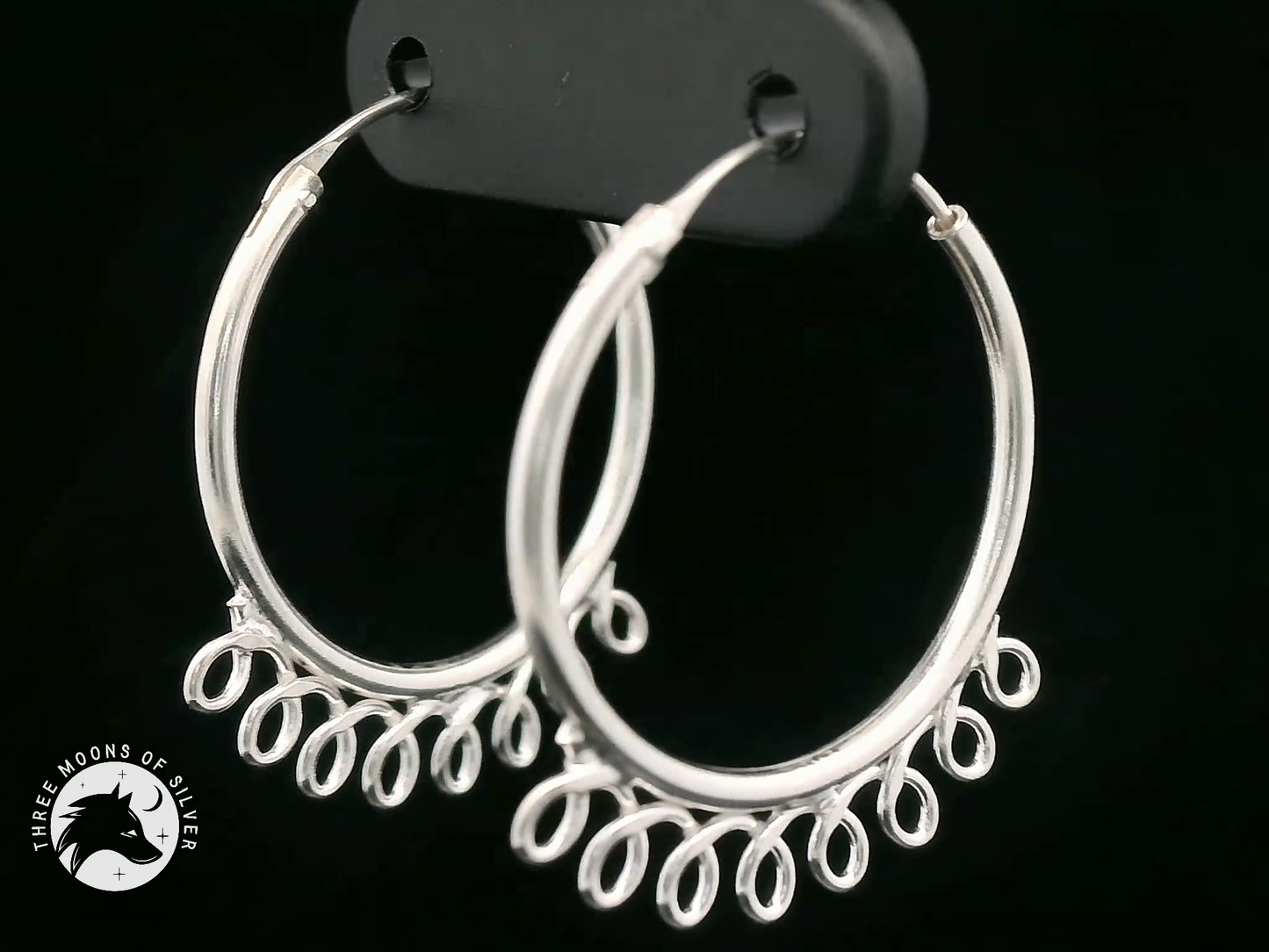 Elegant Silver Hoop Earrings 20mm