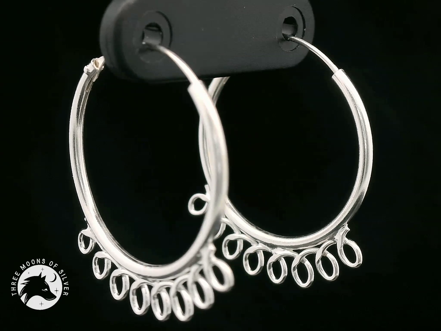 Elegant Silver Hoop Earrings 20mm