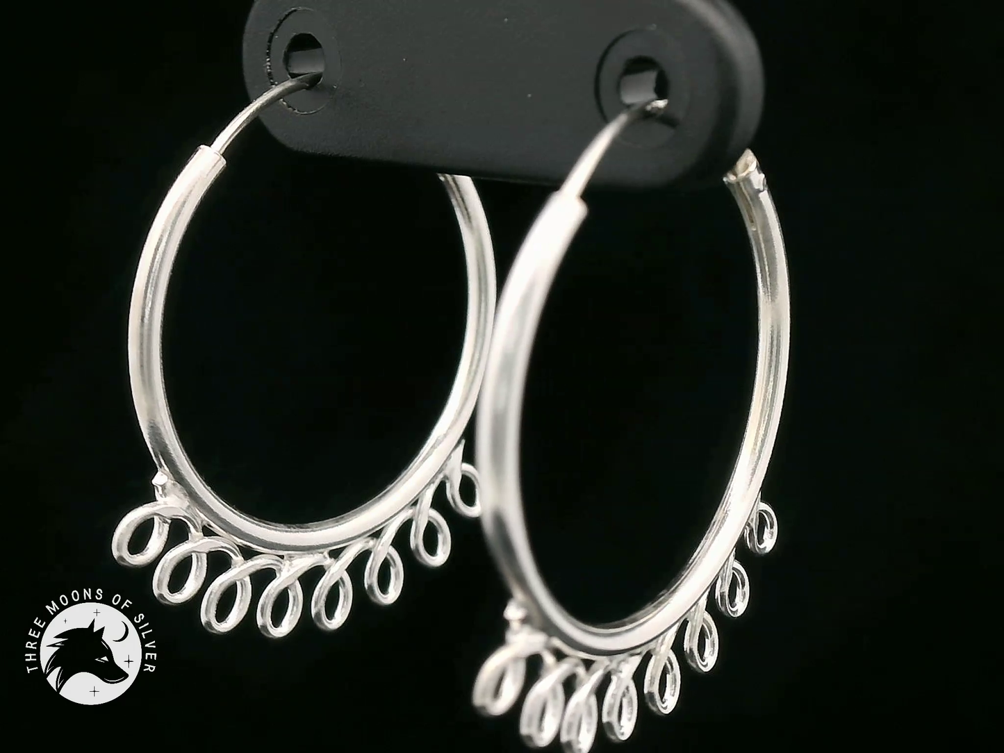 Elegant Silver Hoop Earrings 20mm