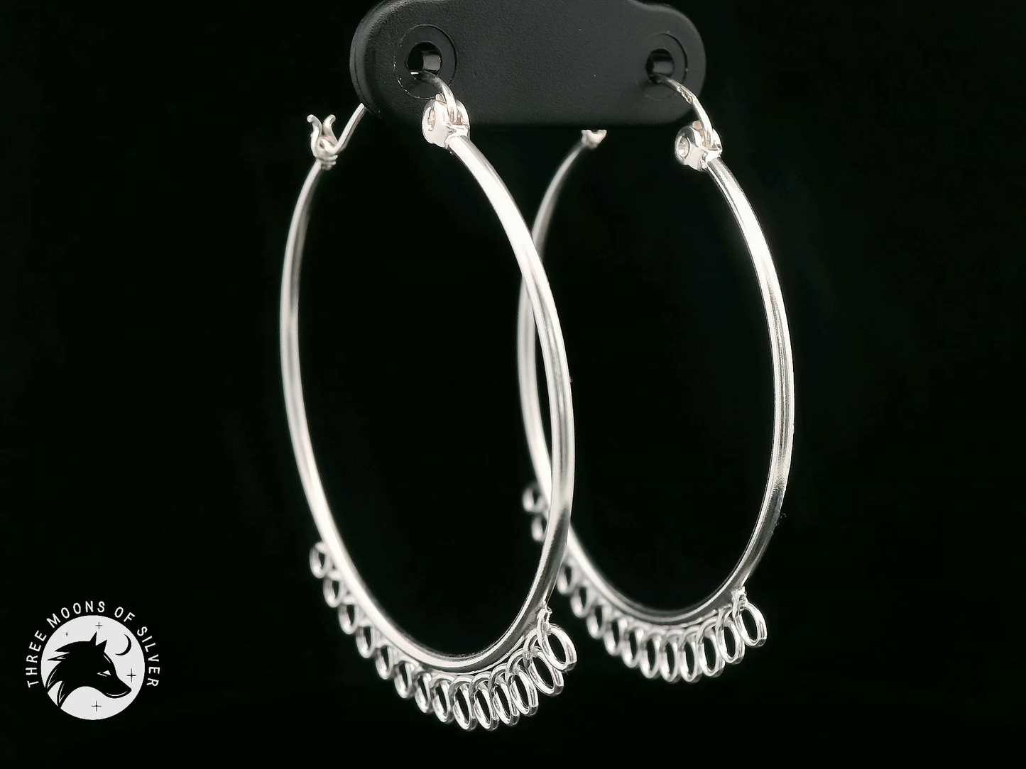 Elegant Silver Hoop Earrings 35mm