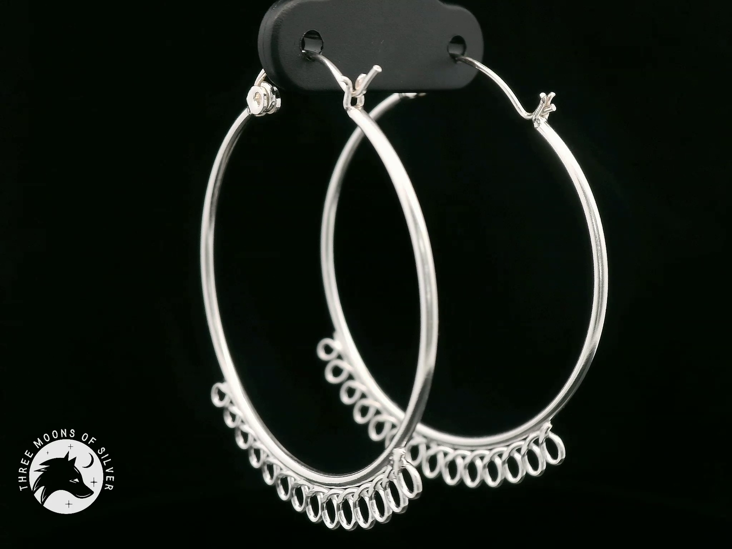 Elegant Silver Hoop Earrings 35mm