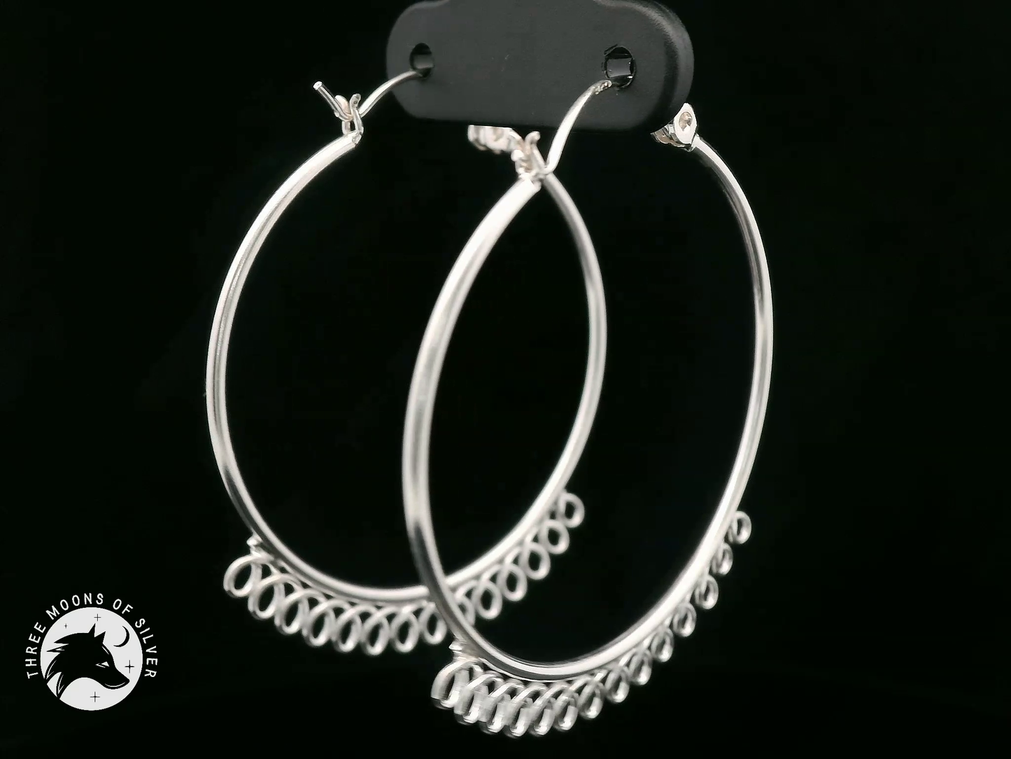 Elegant Silver Hoop Earrings 35mm