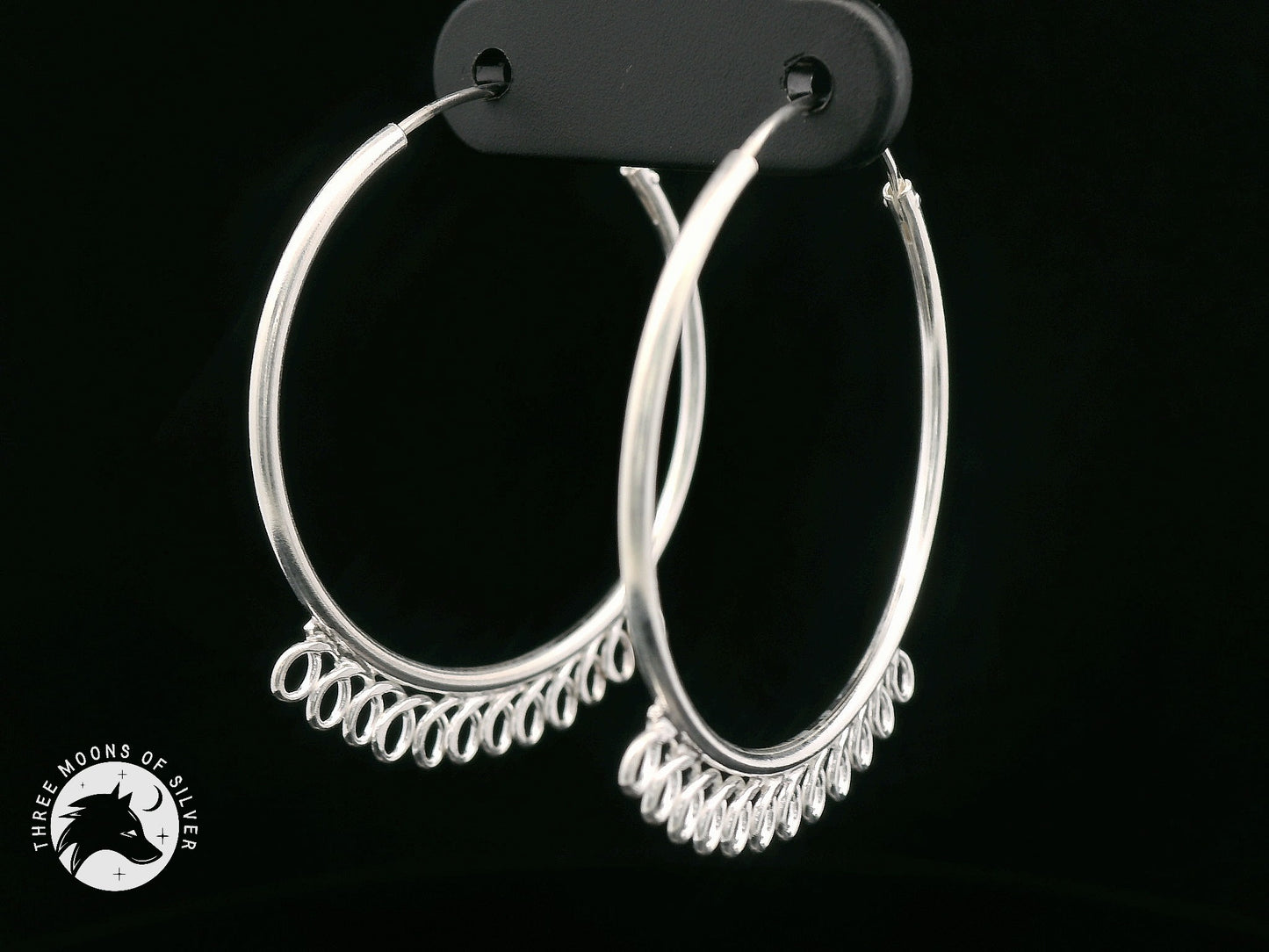 Elegant Silver Hoop Earrings 30mm