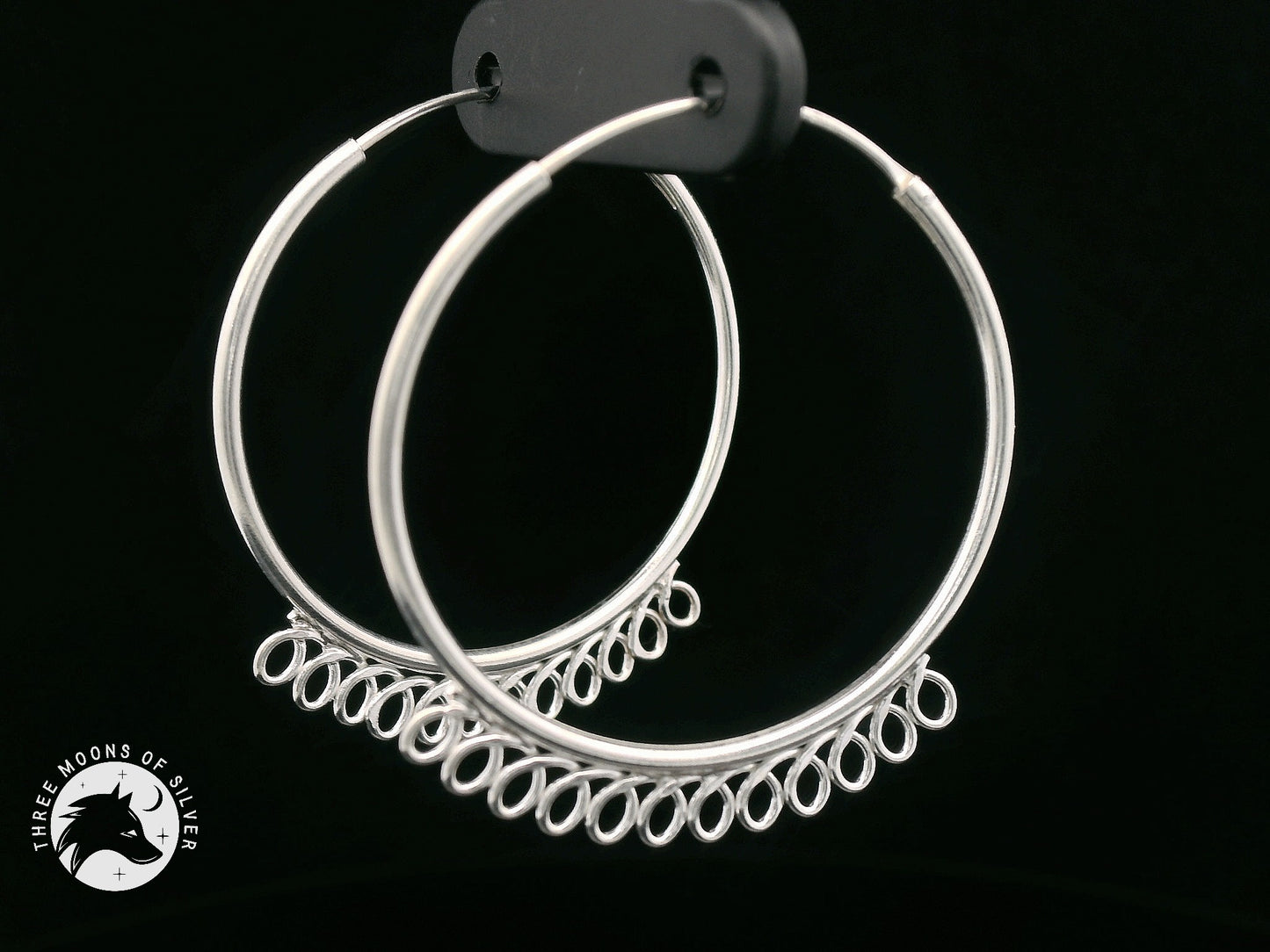 Elegant Silver Hoop Earrings 30mm