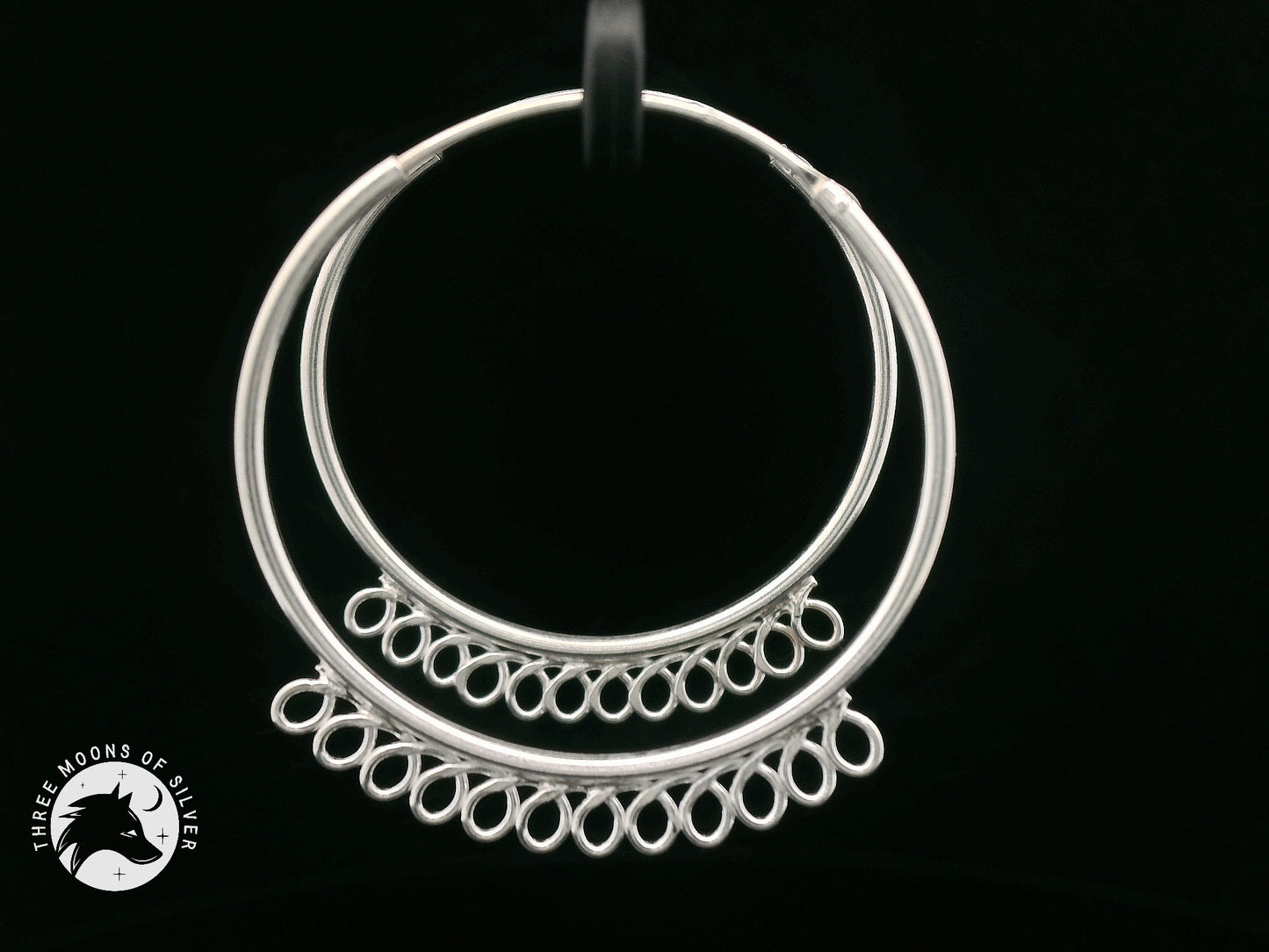 Elegant Silver Hoop Earrings 30mm