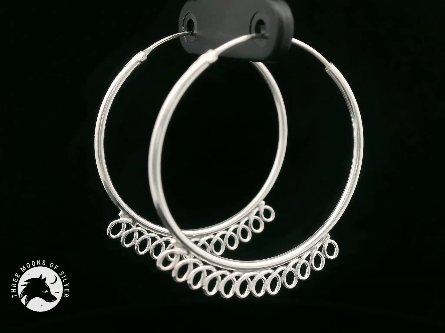 Elegant Silver Hoop Earrings 30mm