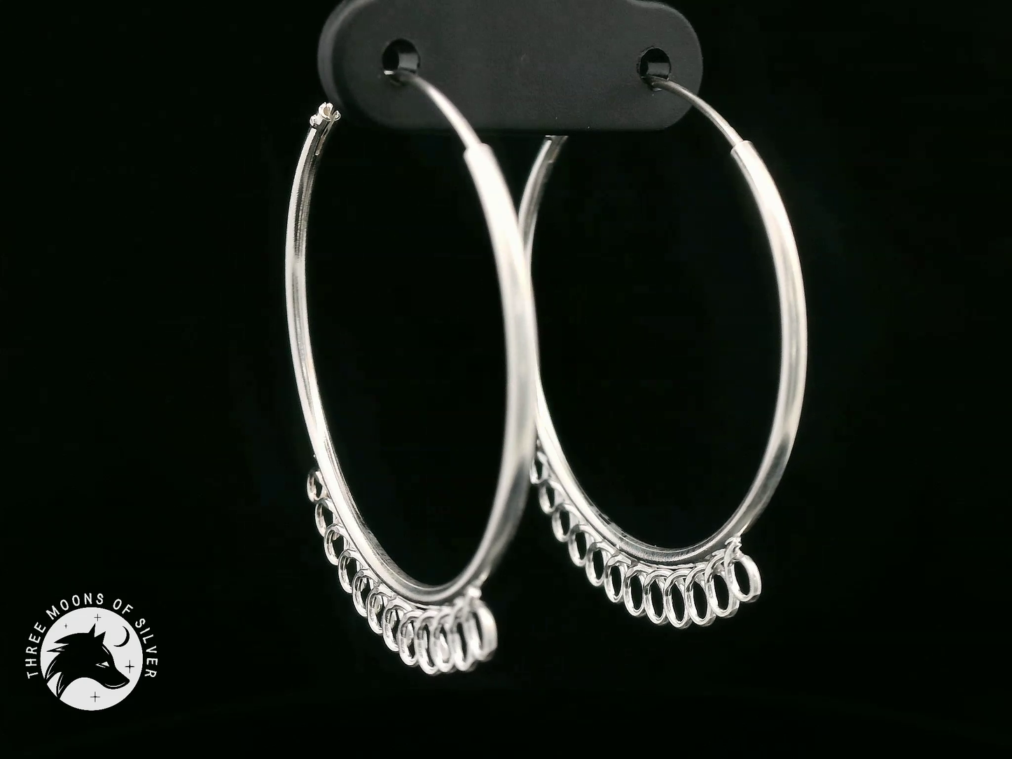 Elegant Silver Hoop Earrings 30mm