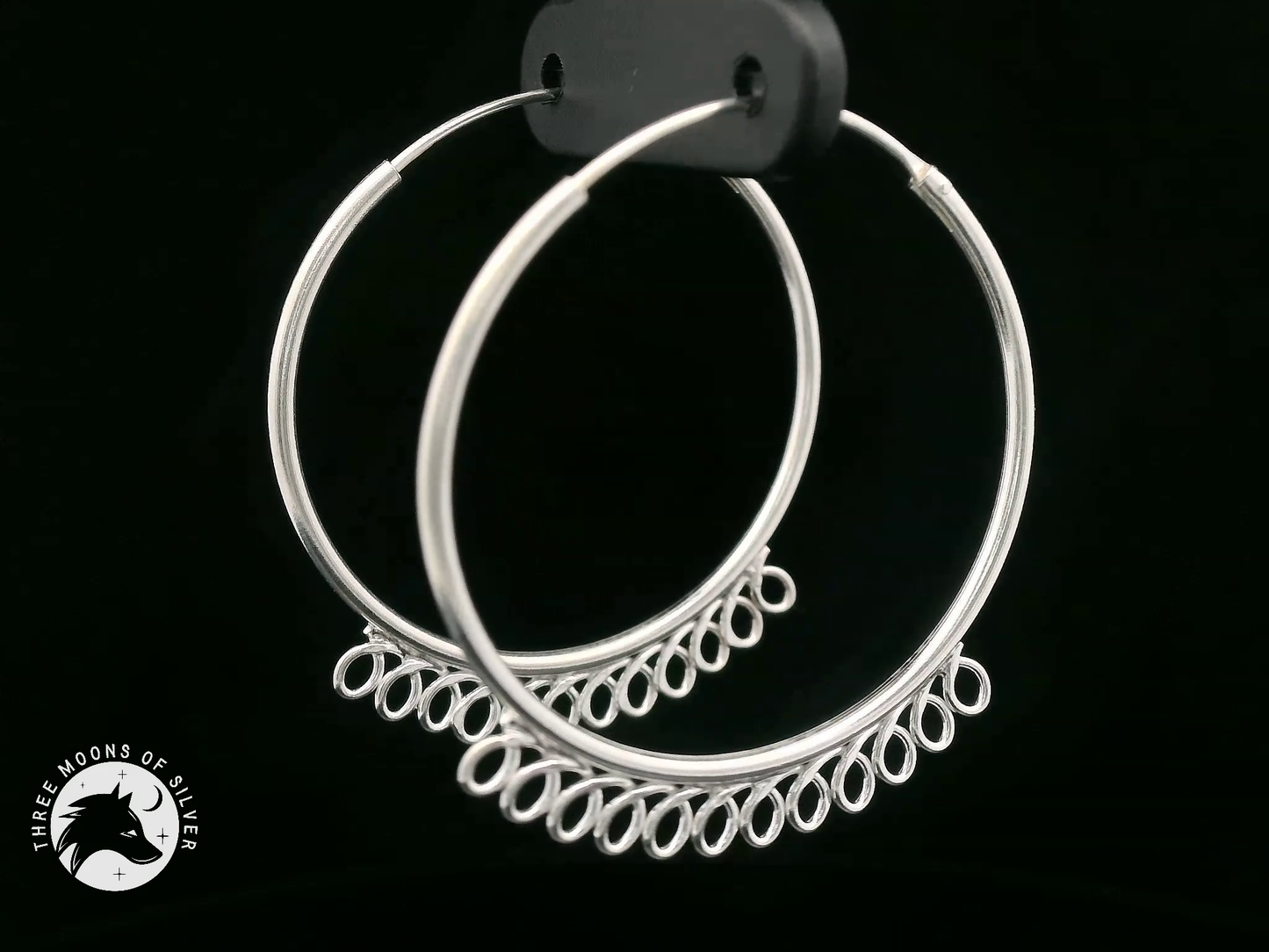 Elegant Silver Hoop Earrings 30mm