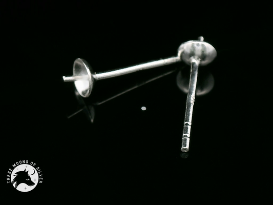 Elegant Silver Earring Post 4mm