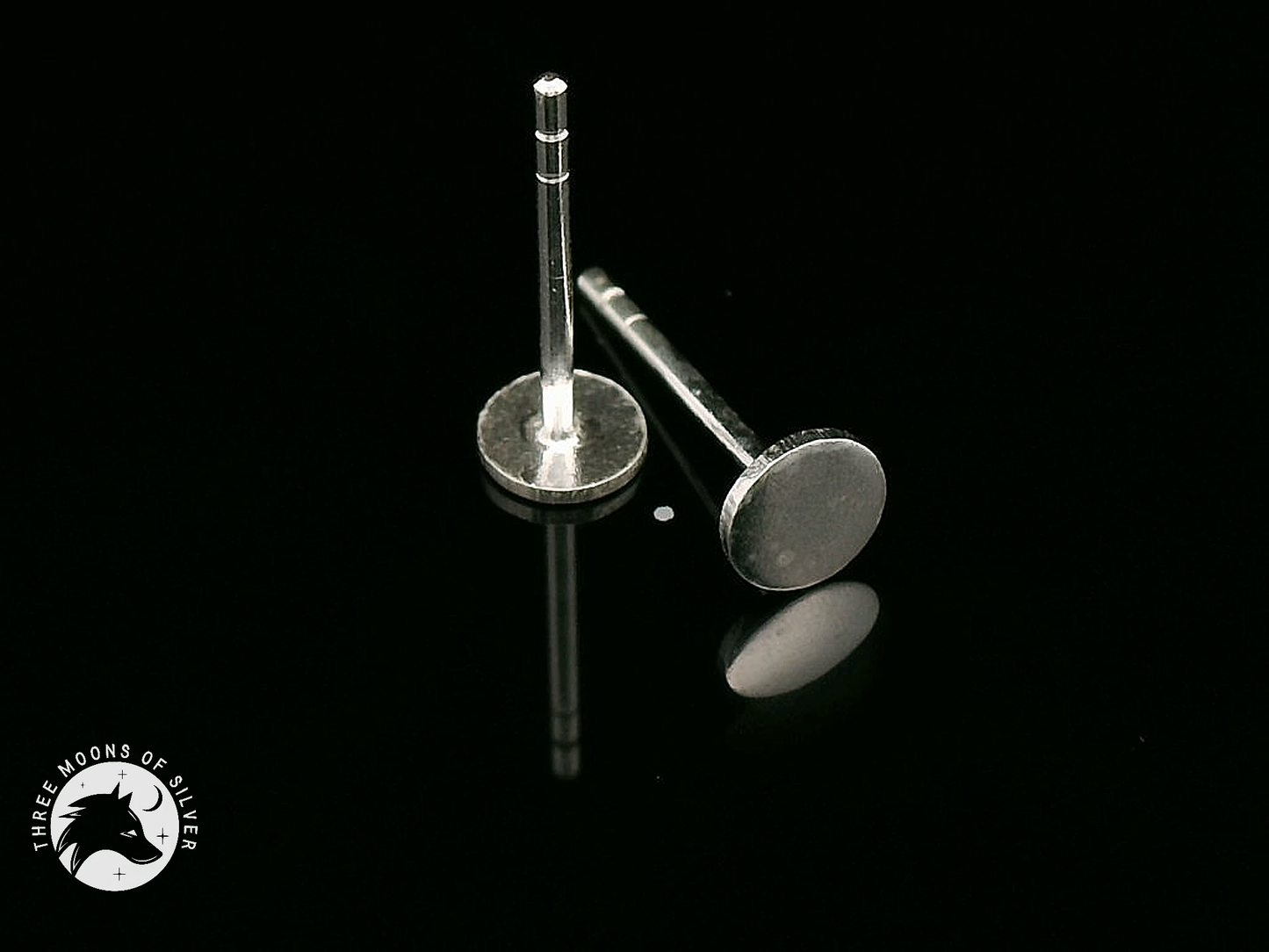 Elegant Silver Flat Stud Earrings 4mm