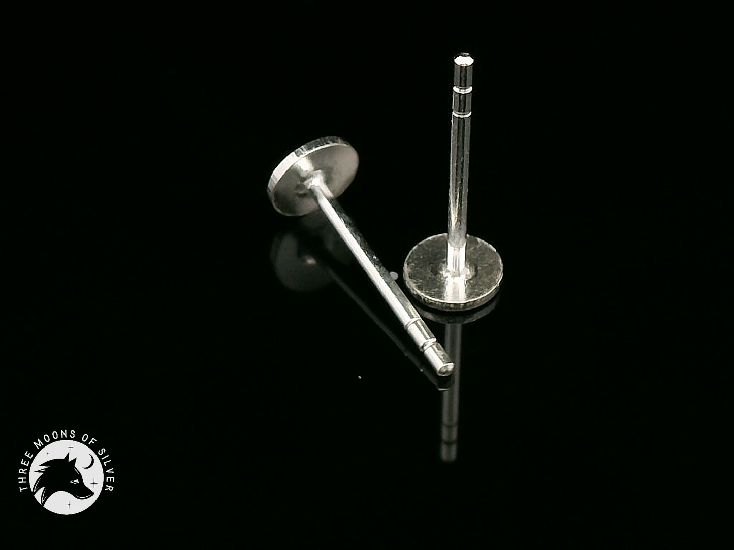 Elegant Silver Flat Stud Earrings 4mm