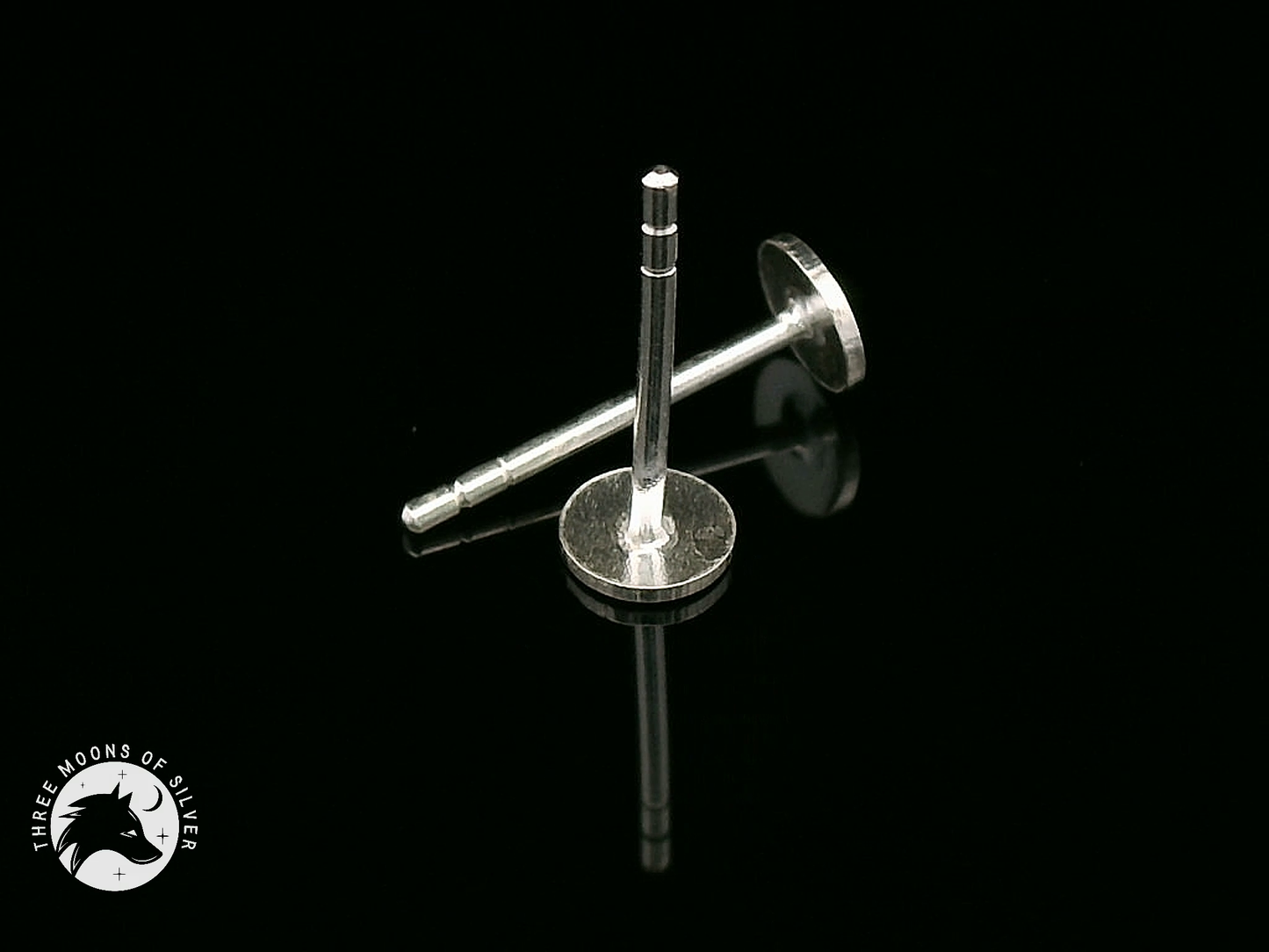 Elegant Silver Flat Stud Earrings 4mm