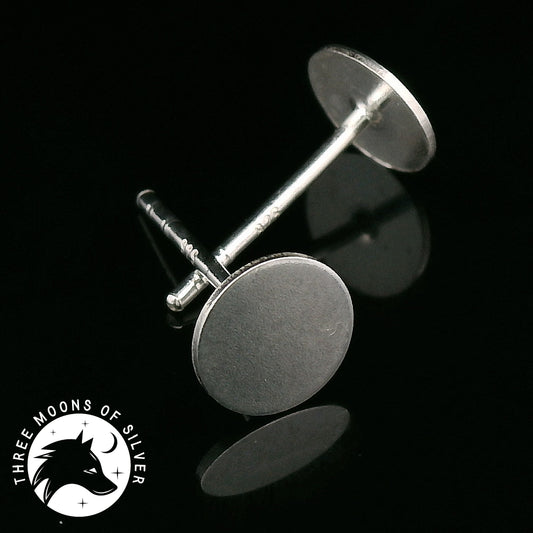 Elegant Silver Flat Stud Earrings 6mm