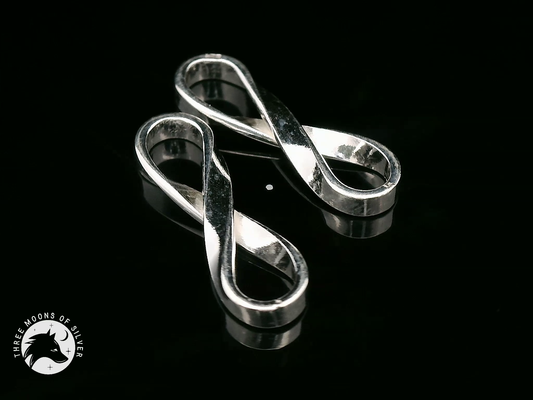 Elegant Silver Infinity Symbol Drop Earrings 19mm