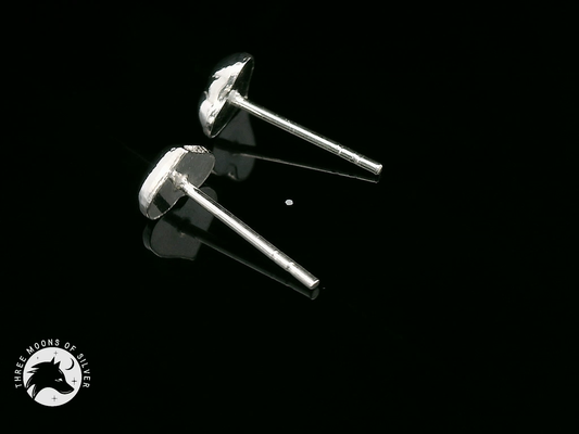 Elegant Silver Heart Stud Earrings 6mm