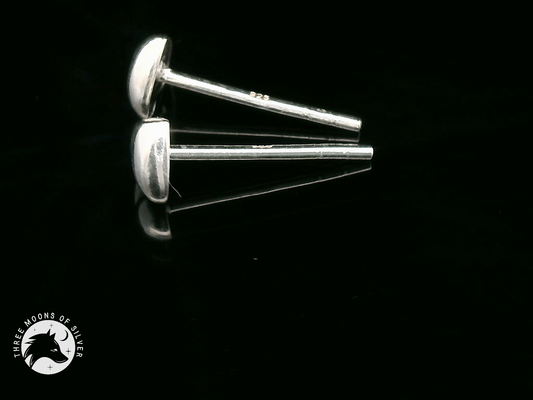 Elegant Silver Heart Stud Earrings 5mm