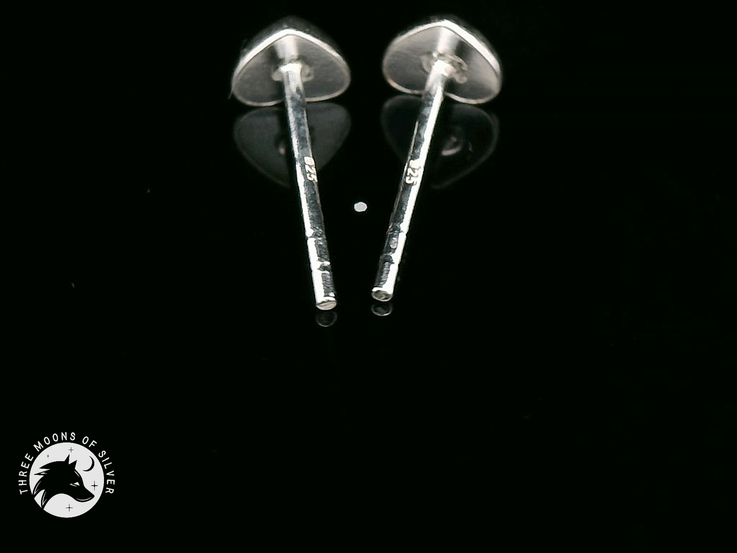 Elegant Silver Heart Stud Earrings 5mm