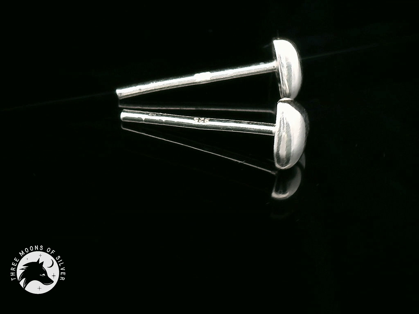 Elegant Silver Heart Stud Earrings 5mm