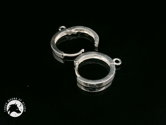 Elegant Silver Hoop Earrings 15mm
