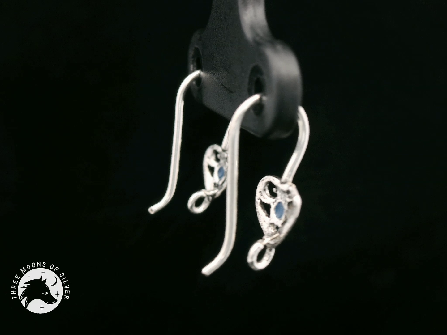 Silver Heart Fish Hook Earrings 15mm