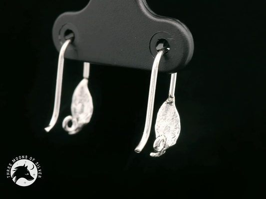 Silver Leaf Fish Hook Earrings 16mm