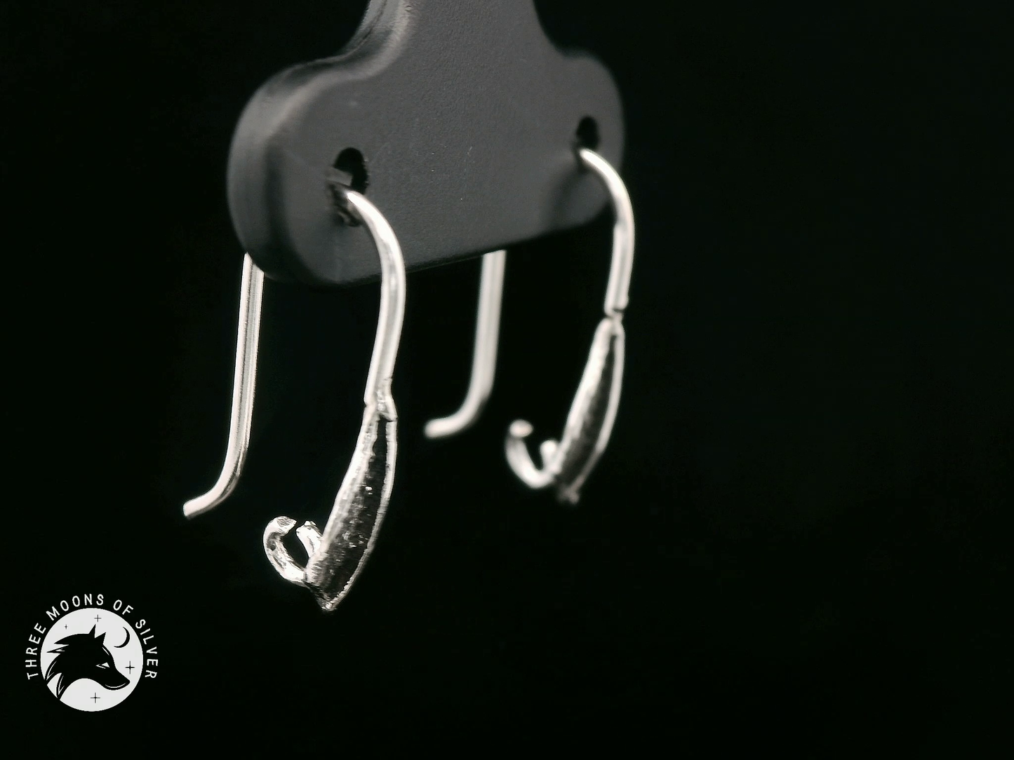 Silver Leaf Fish Hook Earrings 16mm