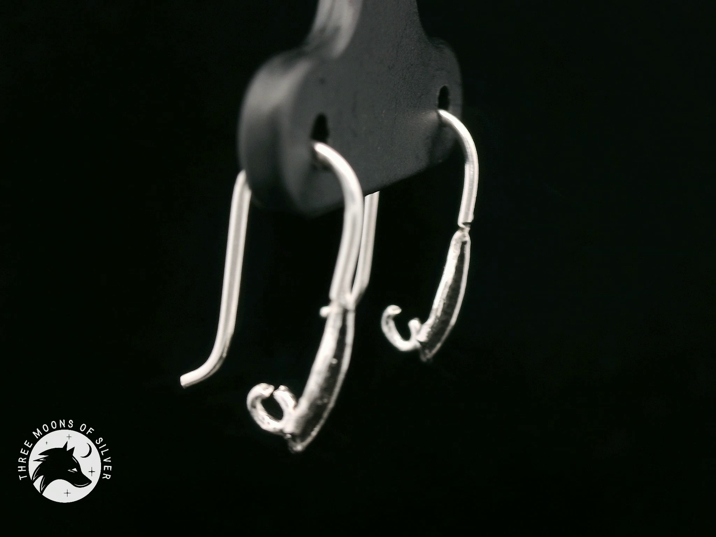 Silver Leaf Fish Hook Earrings 16mm