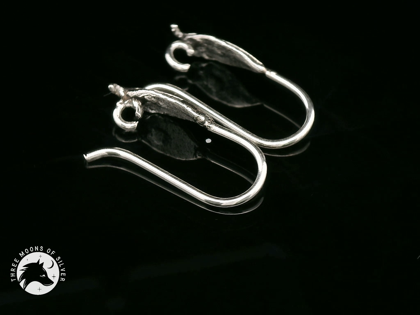Silver Leaf Fish Hook Earrings 16mm