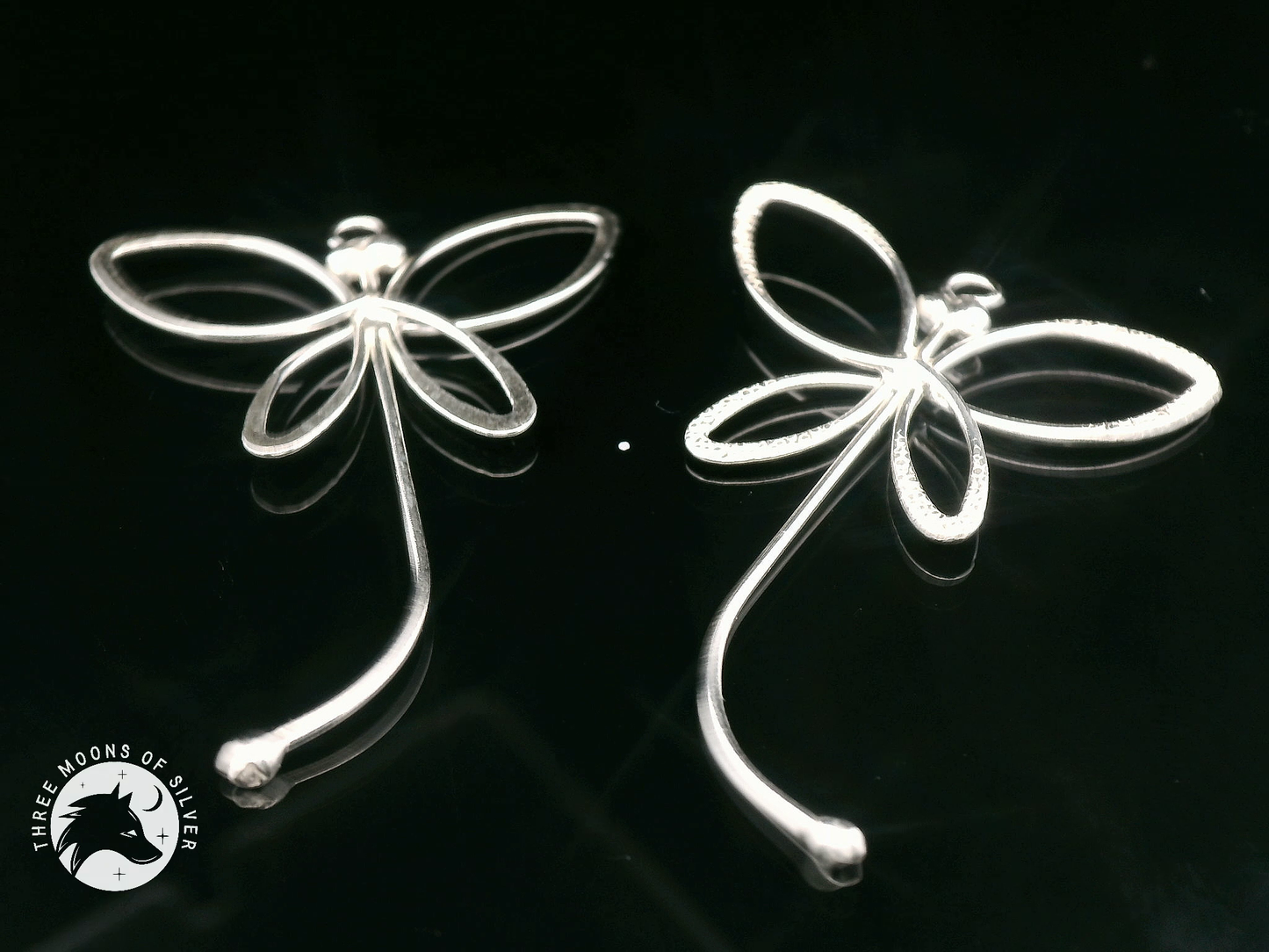 Elegant Silver Butterfly Drop Earrings 35mm