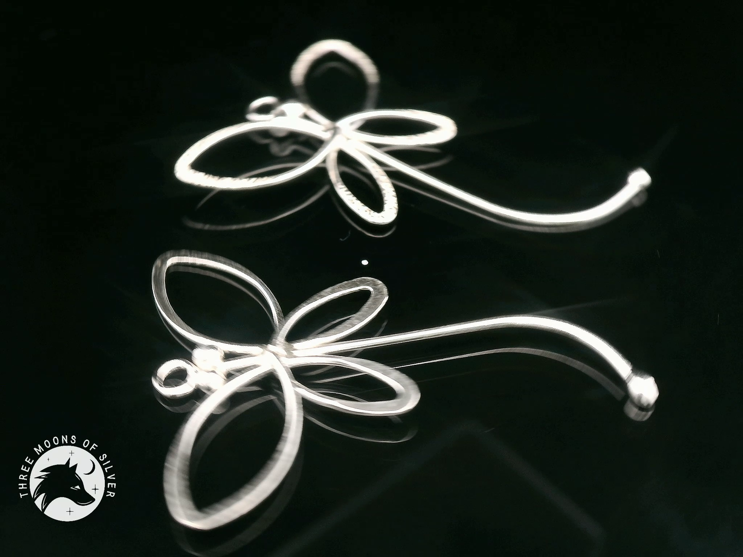 Elegant Silver Butterfly Drop Earrings 35mm
