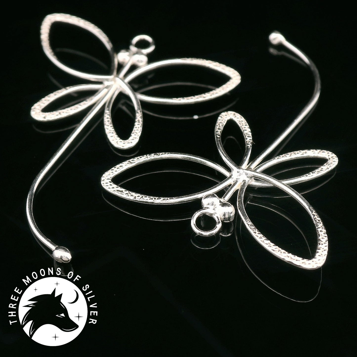 Elegant Silver Butterfly Drop Earrings 35mm