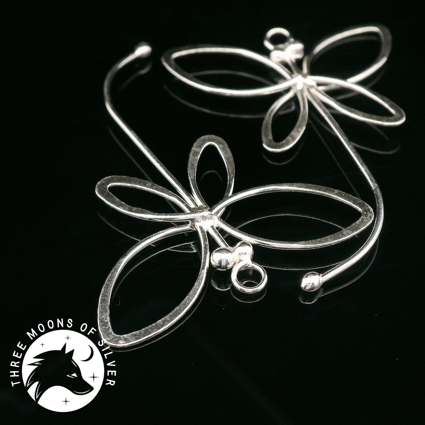 Elegant Silver Butterfly Drop Earrings 35mm
