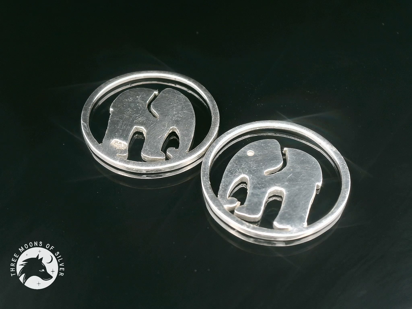 Elegant Elephant Silver Drop Earrings 18mm