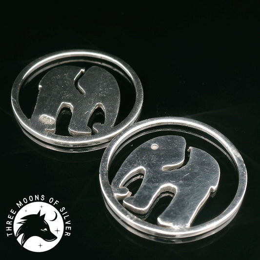 Elegant Elephant Silver Drop Earrings 18mm