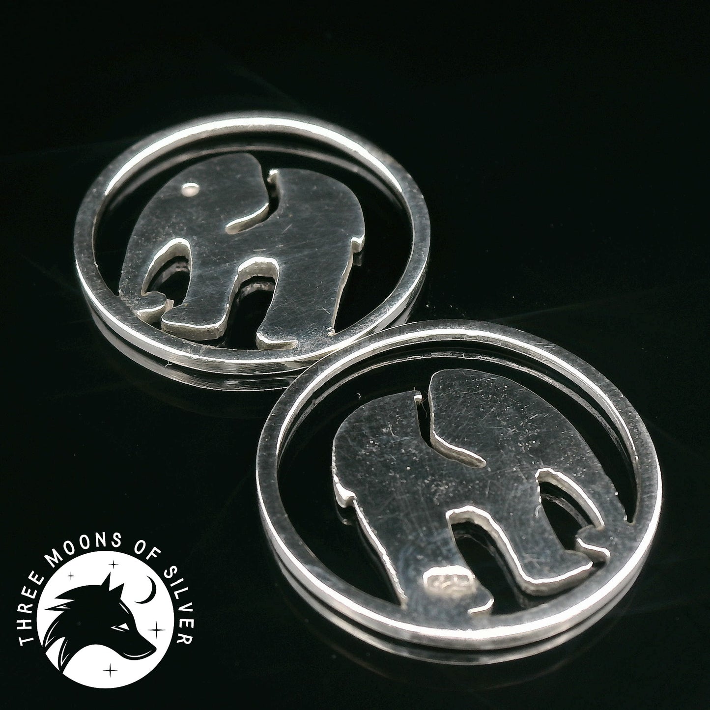 Elegant Elephant Silver Drop Earrings 18mm