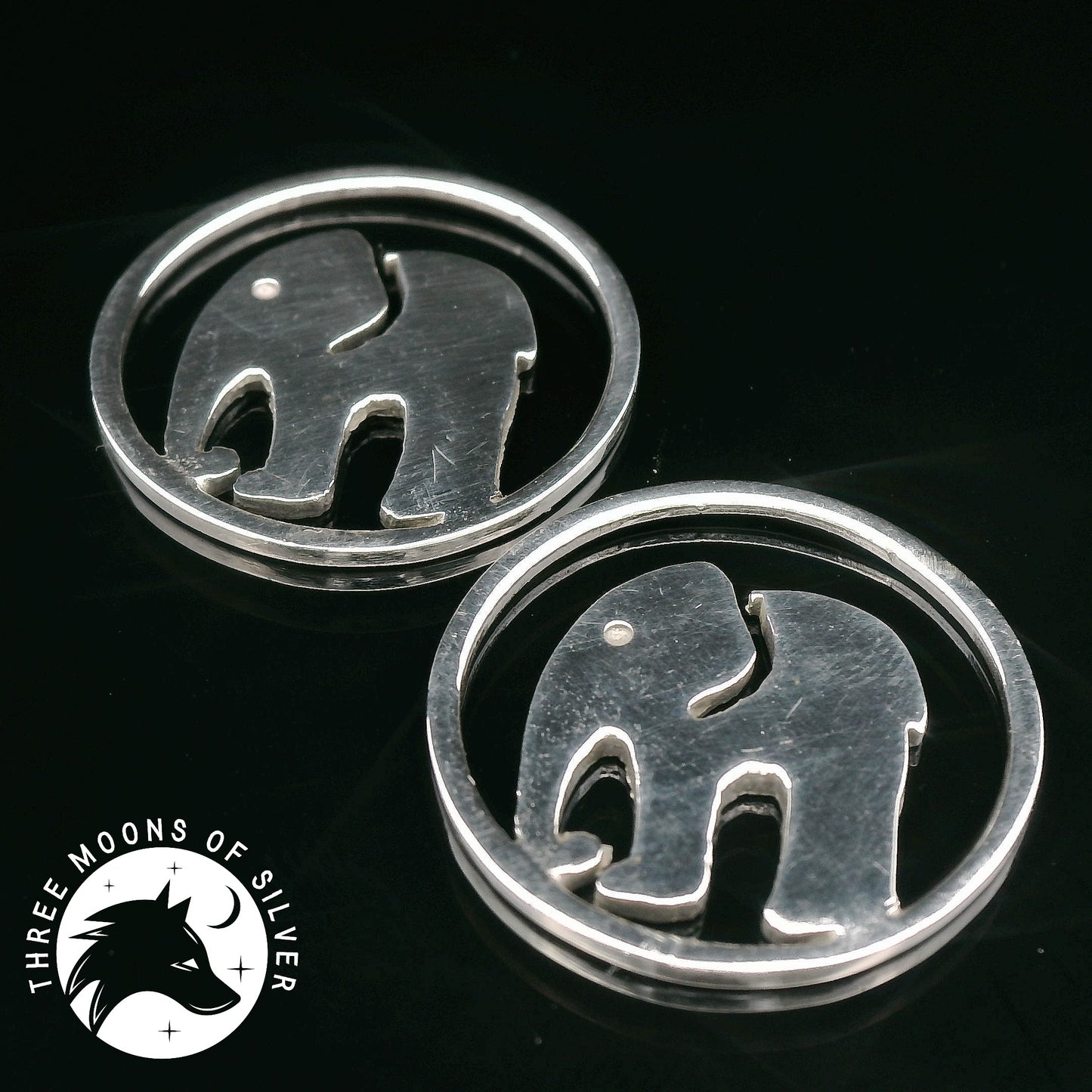 Elegant Elephant Silver Drop Earrings 18mm